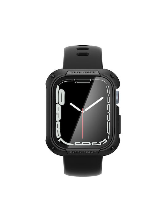 Spigen Tough Armor Θήκη Σιλικόνης σε Μαύρο χρώμα για Apple Watch 45mm