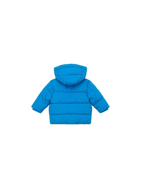 S.Oliver Kids Quilted Jacket Long with Lining & Protection Hood Blue