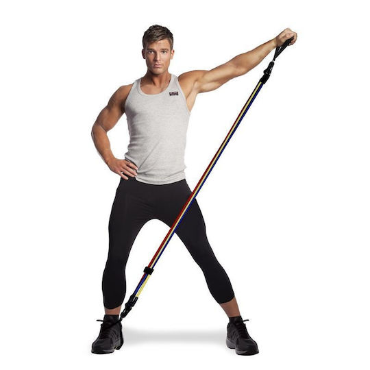 Body Sculpture BB2330 Σωληνωτά Λάστιχα Γυμναστικής με Λαβές Σετ 3τμχ Πολύχρωμα 1.14m