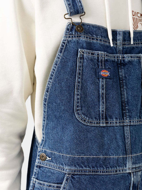 Men's Denim Overalls with Regular Fit Classic Blue