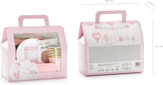 PartyDeco It's A Girl Decoration Set for Party 49 Pieces