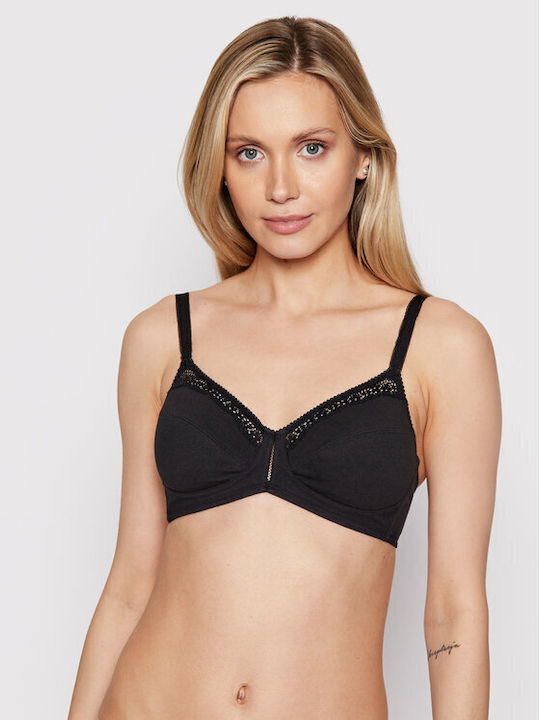 Cotton Beauty Bra without Padding without Underwire Black