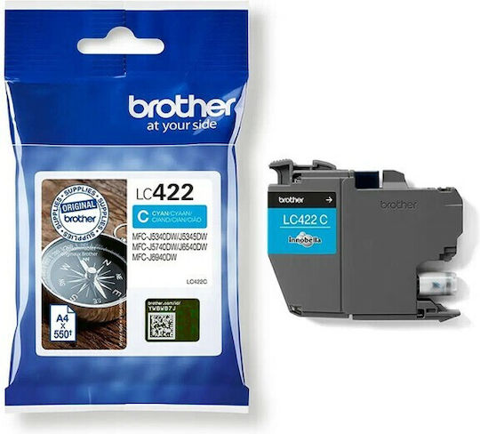 Brother LC422 Original InkJet Printer Ink Cyan (LC-422C)