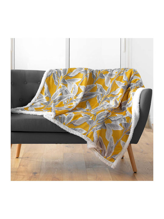L-C Isibelle Κουβέρτα Γούνινη Καναπέ 125x150εκ. Jaune
