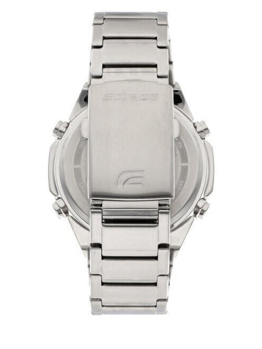 Casio Edifice Analog/Digital Men's Watch 46.9mm Chronograph Battery with Silver Metal Bracelet