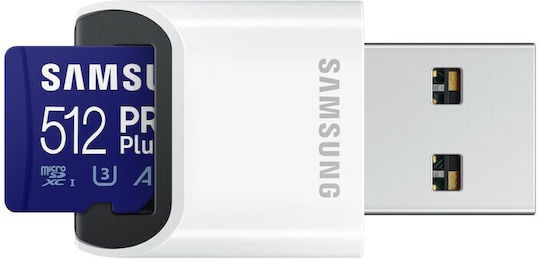 Samsung Pro Plus (2021) microSDXC Klasse 10 U3 V30 A2 UHS-I mit USB-Lesegerät