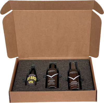 Men Rock Beardy Love Beard & Moustache Grooming Set with Wash Balm 100ml, Balm Oak Moss 100ml & Oil 30ml