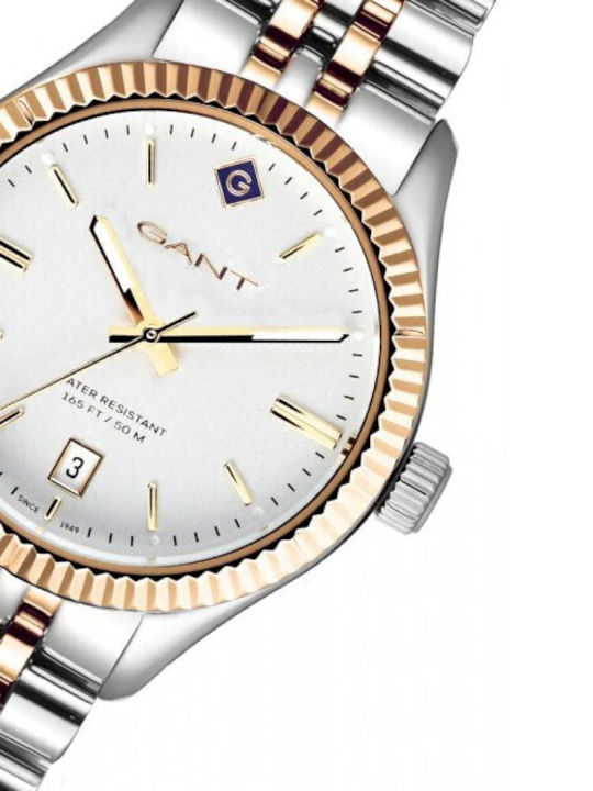 Gant Sussex Γυναικείο Ρολόι 34mm Μπαταρίας με Ασημί Μεταλλικό Μπρασελέ