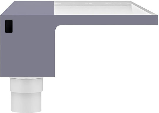 vidaXL Водопад за басейн с LED Осветление от Пластмаса 8x90x21см. Сив