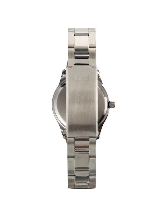 Q&Q Uhr mit Silber Metallarmband