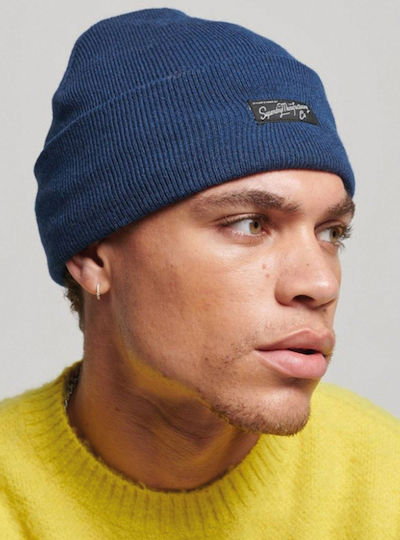 Vintage Classic Beanie Unisex Beanie Knitted in Blue color