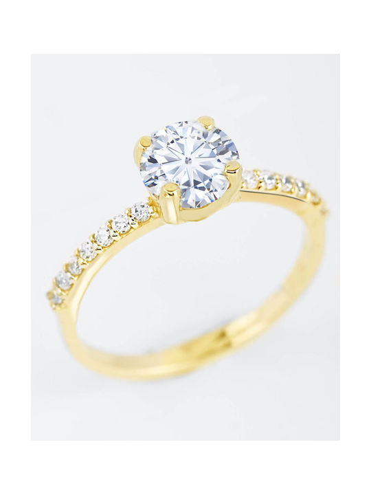 SOLEDOR ring by the serie Arden in 14K gold with cubic zirconia (No 54)