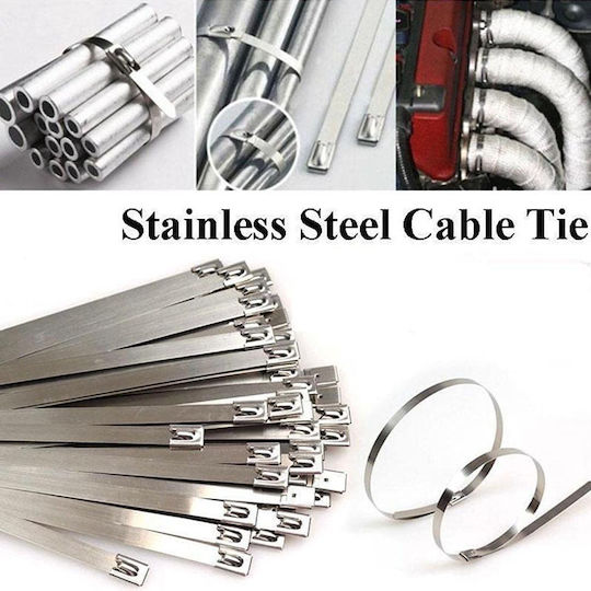 Cable Ties Plastic 300mmx4.6mm in Silver Colour 50pcs 40000552
