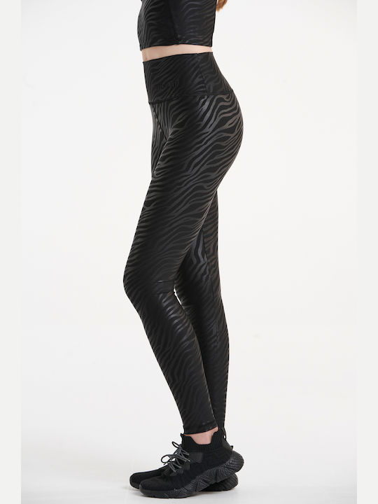 SugarFree Frauen Lang Leggings Hochgeschnitten Schwarz