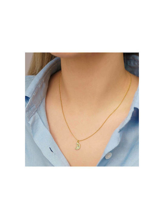 Excite-Fashion Necklace Gold Plated with Zircon