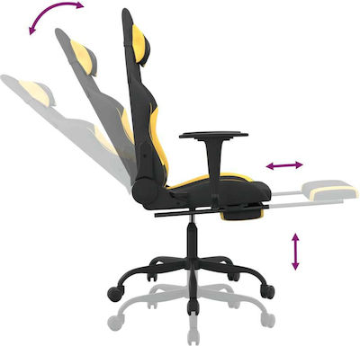 vidaXL 345484 Fabric Gaming Chair with Footrest Black / Yellow