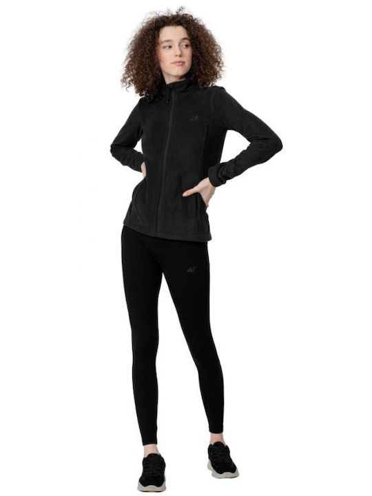 Fleece Damen Jacke in Schwarz Farbe
