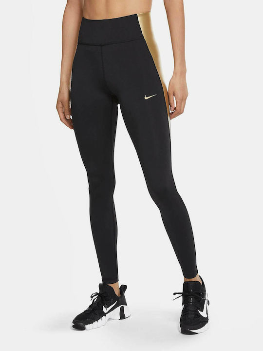Dri-Fit One Schulung Frauen Lang Leggings Hochgeschnitten Schwarz