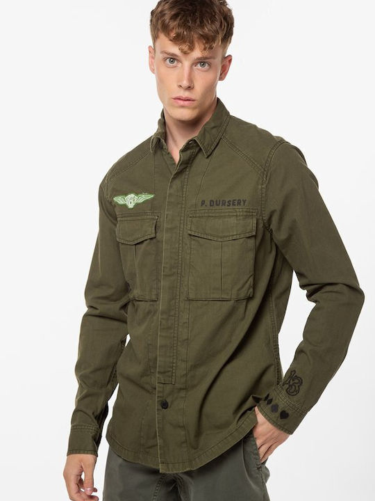 Superdry Vintage Patched Military Shirt Green