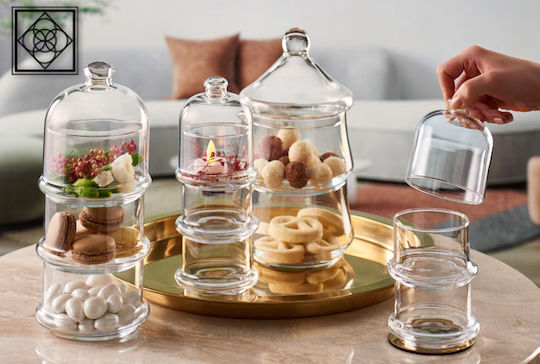 Espiel Villa Patisserie Стъклен Етажерка 2 нива Прозрачна Ø8.2xY16см 1бр Espiel Villa Patisserie Стъклен Етажерка 2 нива Прозрачна Ø8.2xY16см 1бр