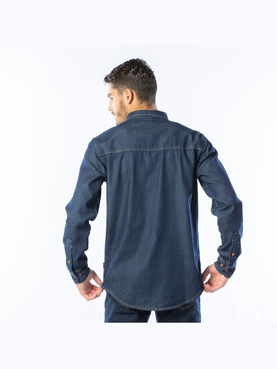 Brokers Jeans Men's Shirt Long Sleeve Denim Blue