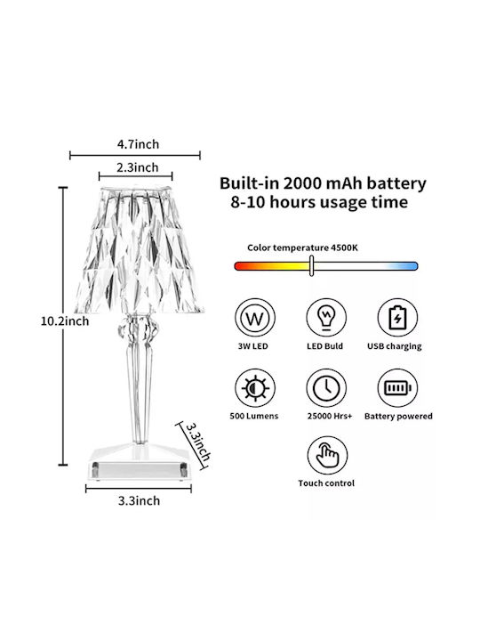 Andowl Διακοσμητικό Φωτιστικό LED RGB 8.5x24.5εκ.