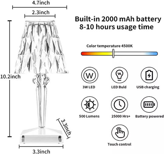 Andowl Dekorative Lampe Transparent