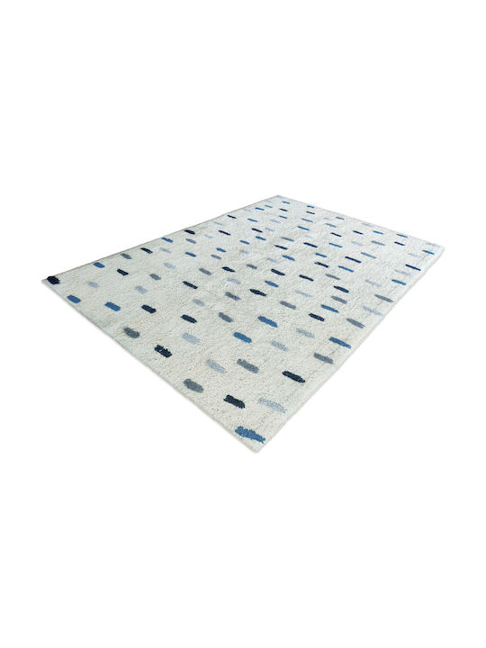 Klonaras Piccolo Counts Χειροποίητο Παιδικό Χαλί Βαμβακερό White Blue 160x230cm