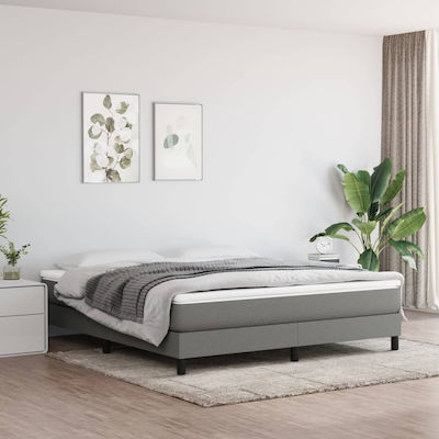 Bed Base Queen Size made of Wood Dark Grey 160x200x25cm