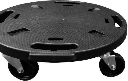vidaXL Black Plastic Plant Stands Wheeled 40x40cm 2 Pieces