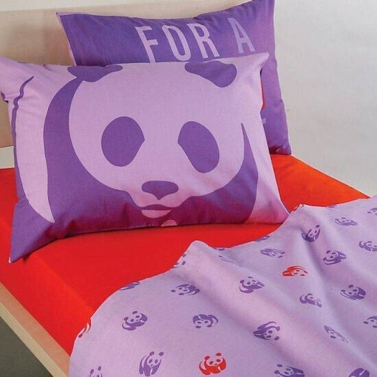 Nef-Nef Homeware Σετ Μονά Wwf Panda Μωβ 160x250cm Nef-Nef Homeware Σετ Μονά Wwf Panda Μωβ 160x250cm