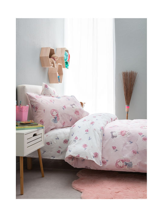 Vesta Home Seturi de cearșafuri Single Bumbac Sissy Roz 170x260cm 3buc