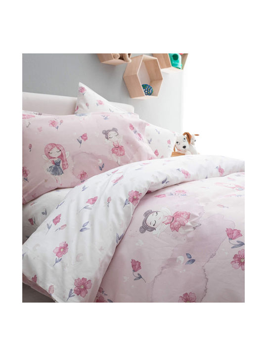 Vesta Home Sheet Set Single Cotton Sissy Pink 170x260cm 3pcs