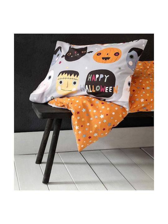 Nima Sheet Set Single Cotton Happy Halloween Gray 170x255cm 3pcs
