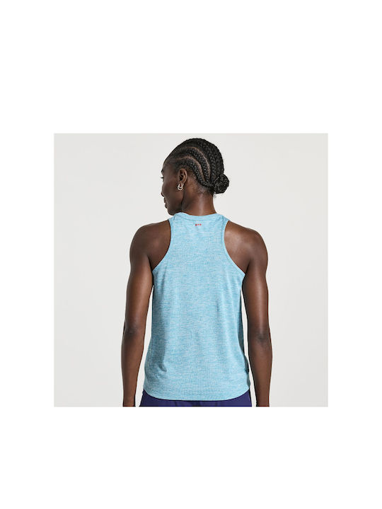 Saucony Stopwatch Singlet Women's Athletic Blouse Sleeveless Light Blue