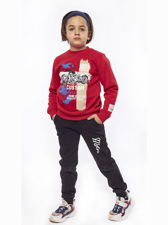 Hashtag Kids Sweatpants Set Red 2pcs