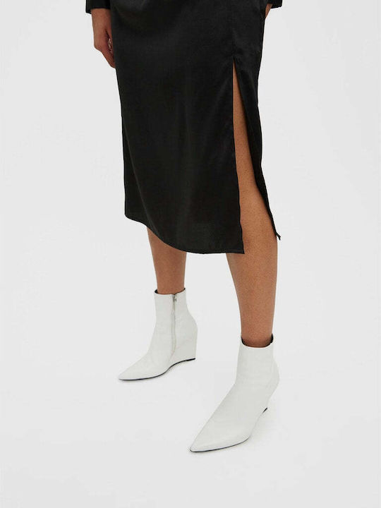 Midi Evening Shirt Dress Wrap with Tearing Black