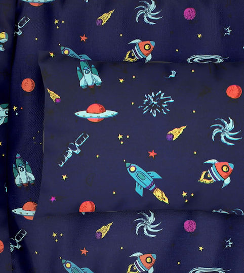 Dimcol Σετ Σεντόνια Μονά Βαμβακερά Space 189 Blue 160x240cm 2τμχ