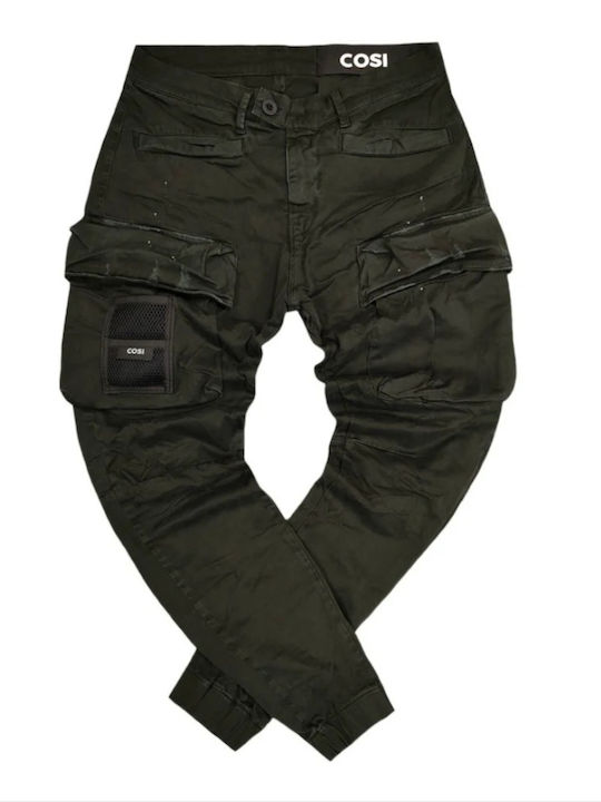 Cosi Jeans Sotto Herrenhose Cargo Elastisch in Normaler Passform Khaki