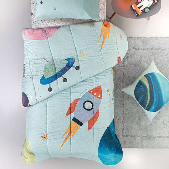Guy Laroche Kids Duvet Single with Microfiber Filling Cosmic Light Blue 160x220cm