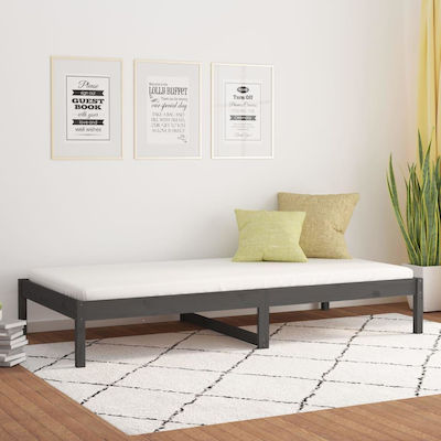 Bed Base Single made of Wood Gray 90x190x30cm