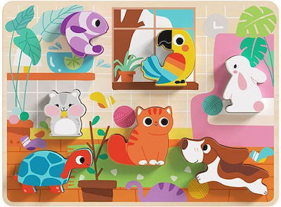 Holz Kinder Steckpuzzle Κατοικίδια für 1+ Jahre 7pcs Tooky Toys