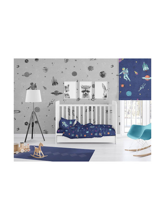 Dimcol Baby Bettbezug Space 189 Blau 120x160cm.