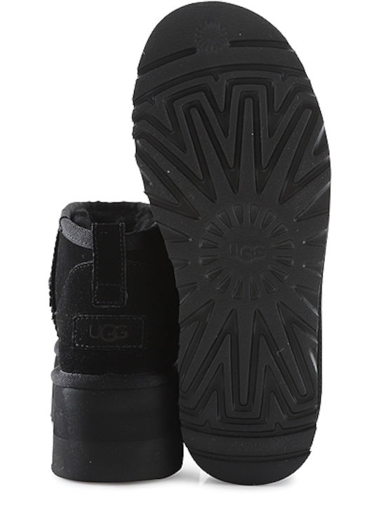 1135092 Suede Women's Ankle Boots with Fur Black