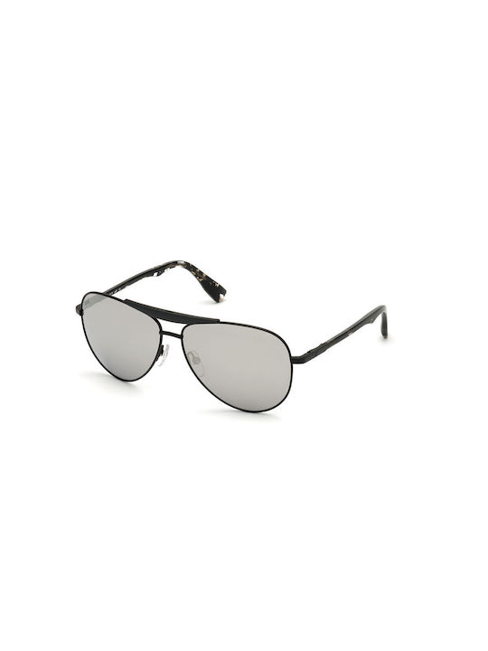 Web Sonnenbrillen mit Schwarz Rahmen und Silber Spiegel Linse WE0281 02C