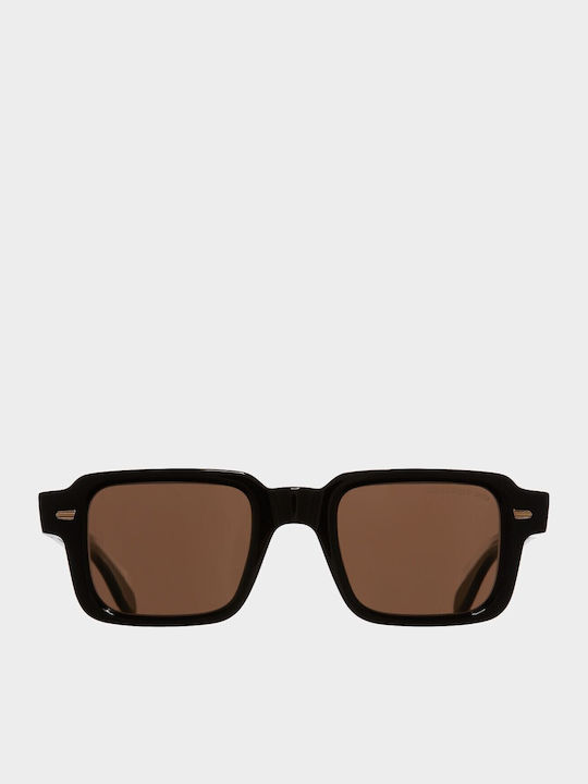 Unisex Sonnenbrille mit Schwarz Kunststoff Gestell und Braun Linse