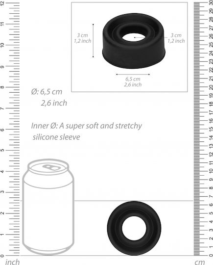 Shots Silicone Pump Sleeve Ανταλλακτικό Αξεσουάρ Μαύρο