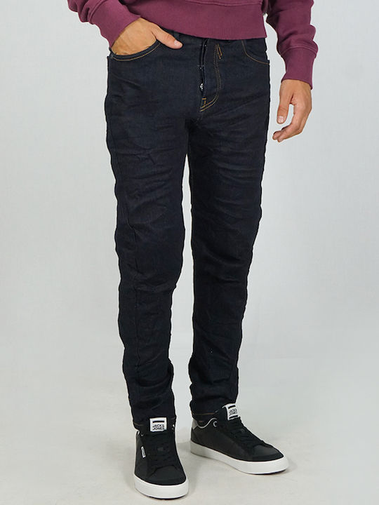 Chiaia5 Men's Jeans Pants Elastic with Loose Fit Navy Blue