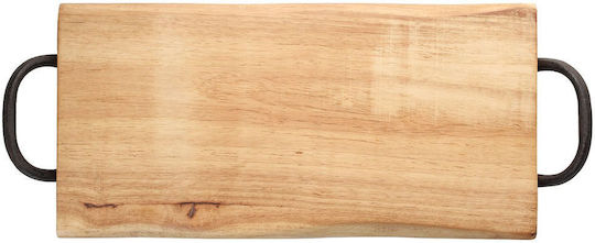 T&G Hevea Wooden Serving Platter with Handle 40x20x2.5cm