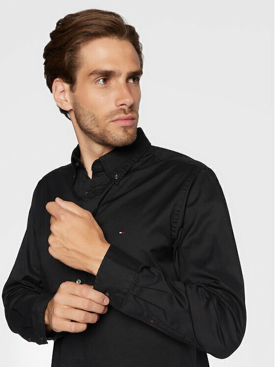 Long-sleeved Cotton Shirt Black